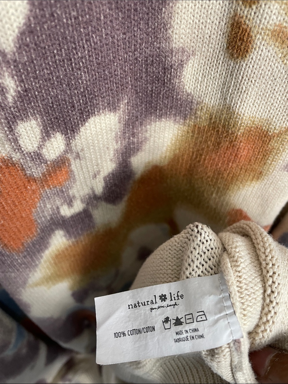 Natural Life Taylor Boho Tie-Dye Oversized Crewneck Knit Sweater Women's L/XL - Picture 7 of 8